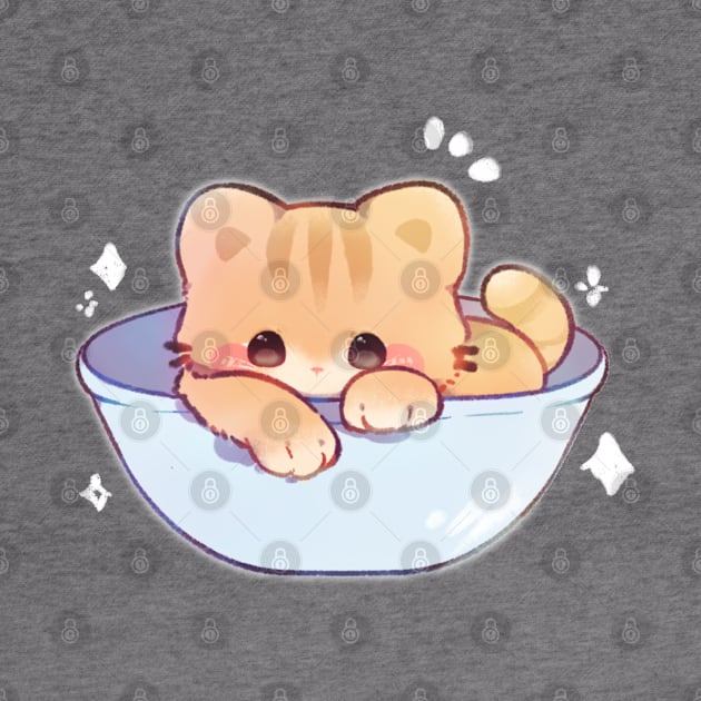 Kitty in a Bowl by Cremechii